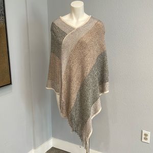 NEW WOT Neutral Striped Poncho